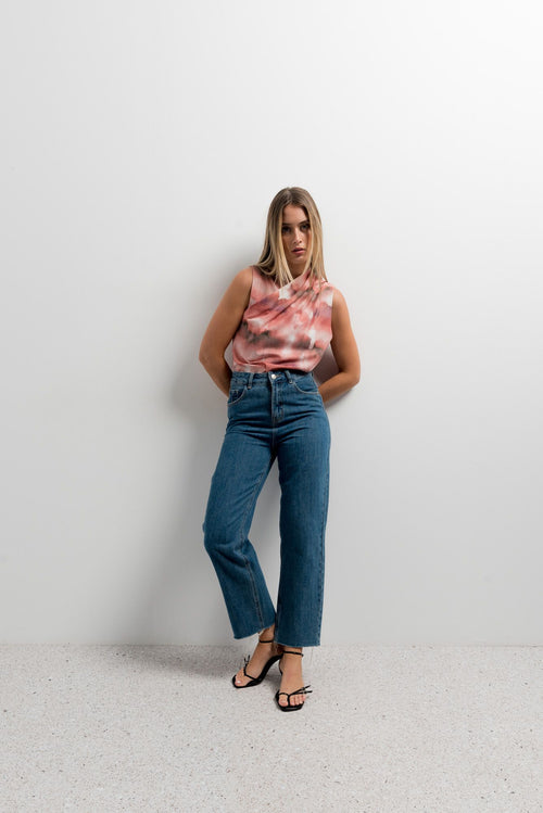 BLUSA CRUZADA ESTAMPADA