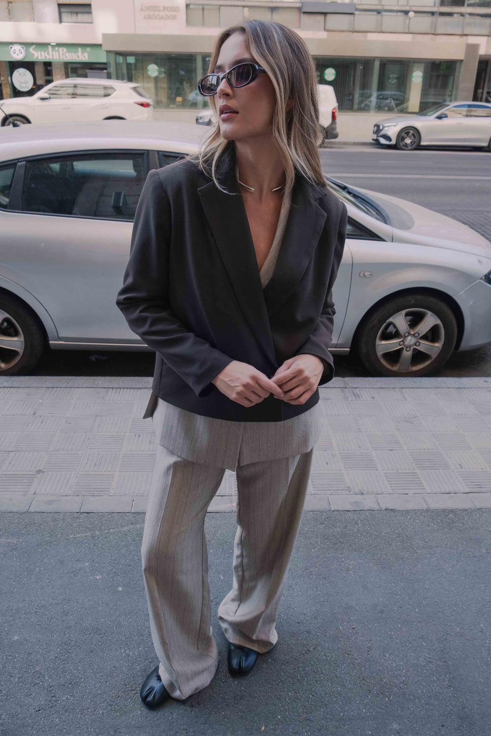 PANTALÓN PINZAS RAYA DIPLOMÁTICA