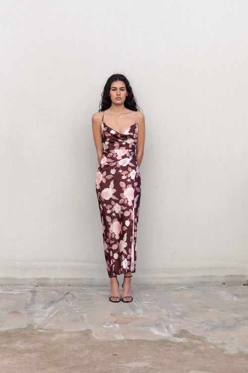 VESTIDO SATINADO ESTAMPADO