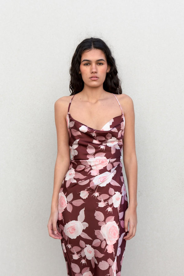 VESTIDO SATINADO ESTAMPADO