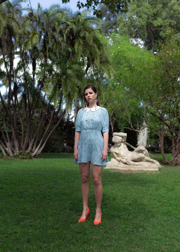 VESTIDO ESTAMPADO CUELLO BOBO