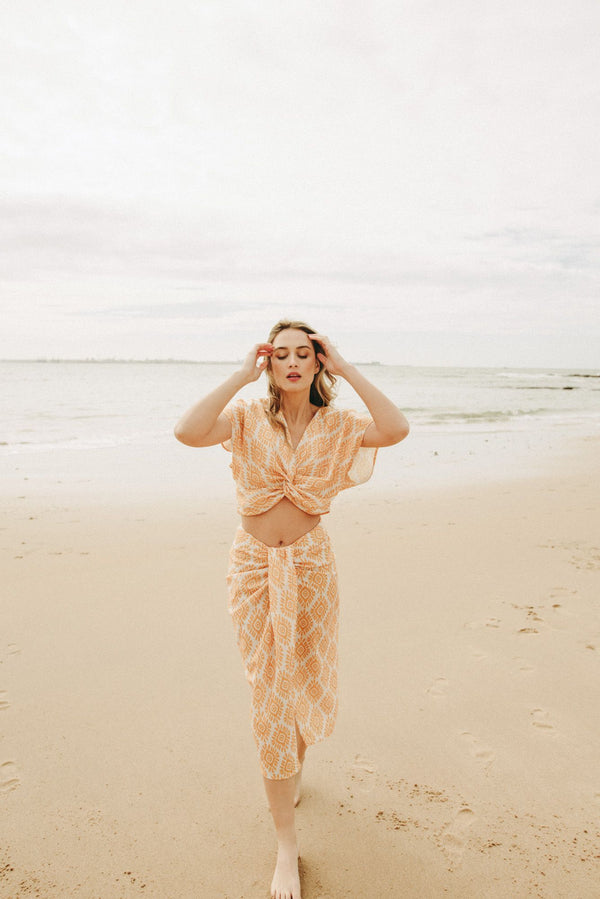 FALDA MIDI ESTAMPADA