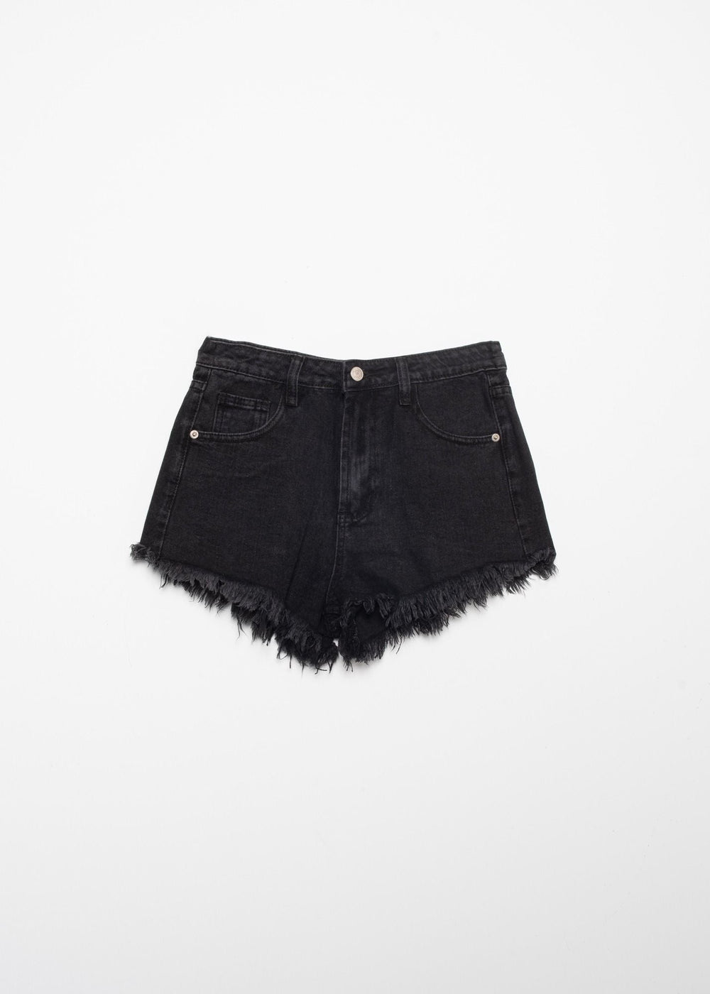 SHORTS DENIM NEGRO DESFLECADO