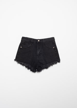 SHORTS DENIM NEGRO DESFLECADO