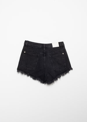 SHORTS DENIM NEGRO DESFLECADO