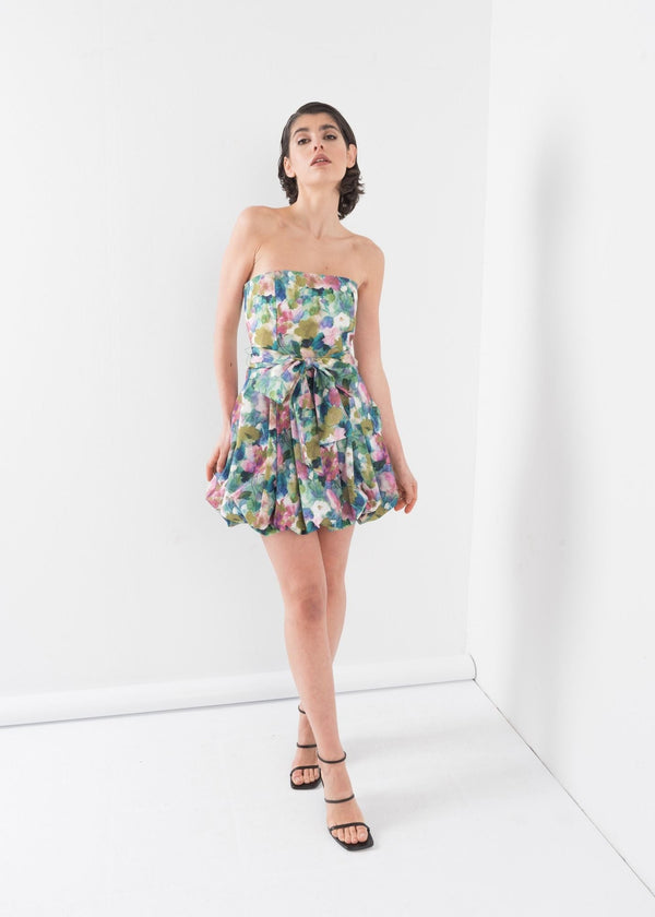 VESTIDO TAFETA FLORES