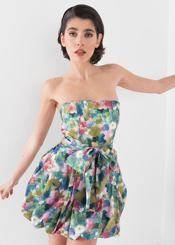 VESTIDO TAFETA FLORES