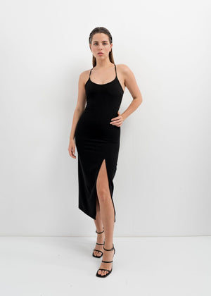 VESTIDO TUBO TIRANTES CRUZADOS