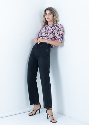 BLUSA FLORES ABOTONADA ESPALDA