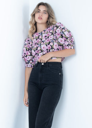 BLUSA FLORES ABOTONADA ESPALDA