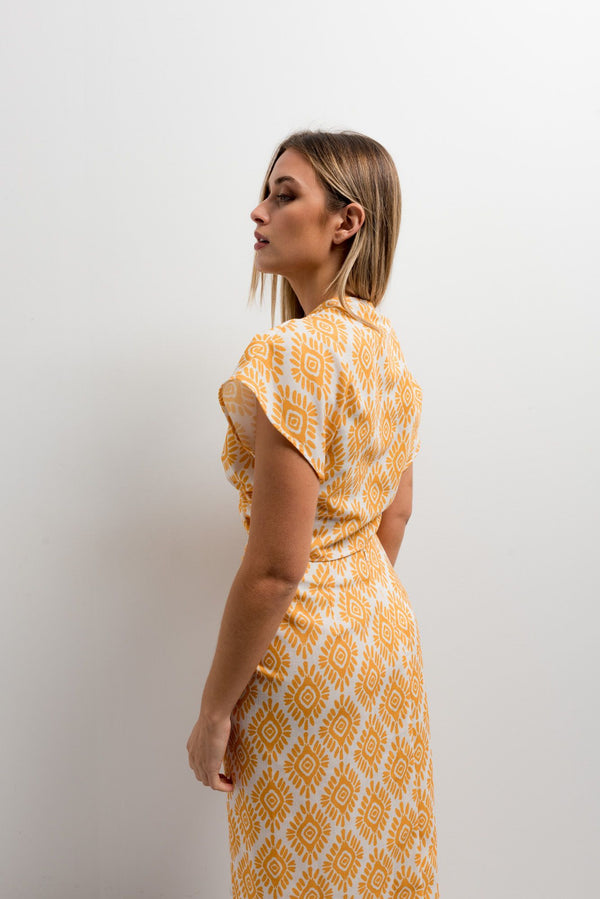 FALDA MIDI ESTAMPADA