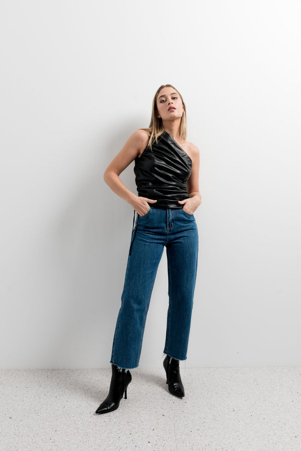 TOP DRAPEADO EFECTO PIEL