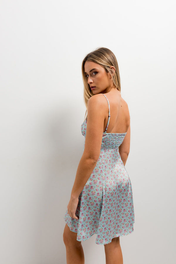 VESTIDO SATINADO ESTAMPADO FLORAL