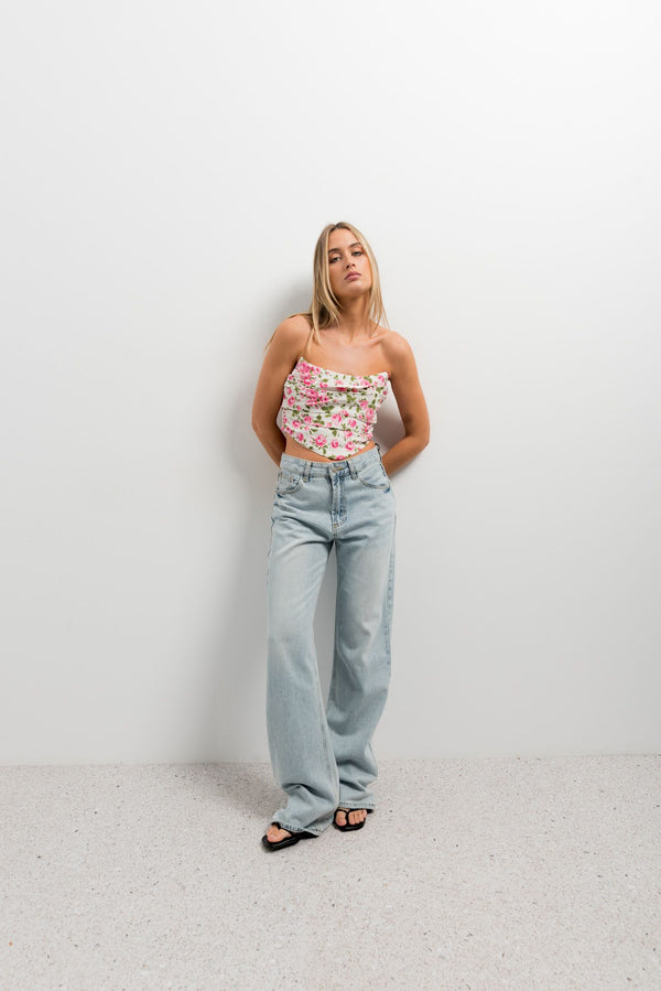 TOP CORSETERO FLORES