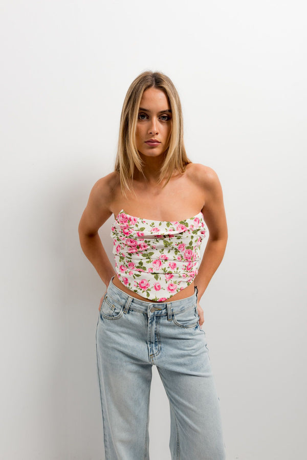 TOP CORSETERO FLORES