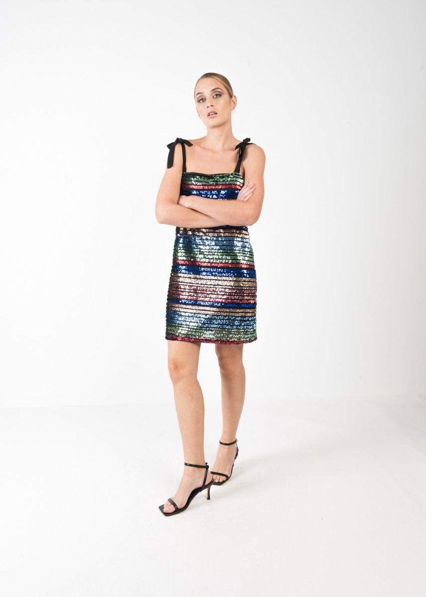 VESTIDO LENTEJUELAS RAYAS DE LOLITO