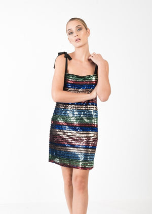 VESTIDO LENTEJUELAS RAYAS DE LOLITO