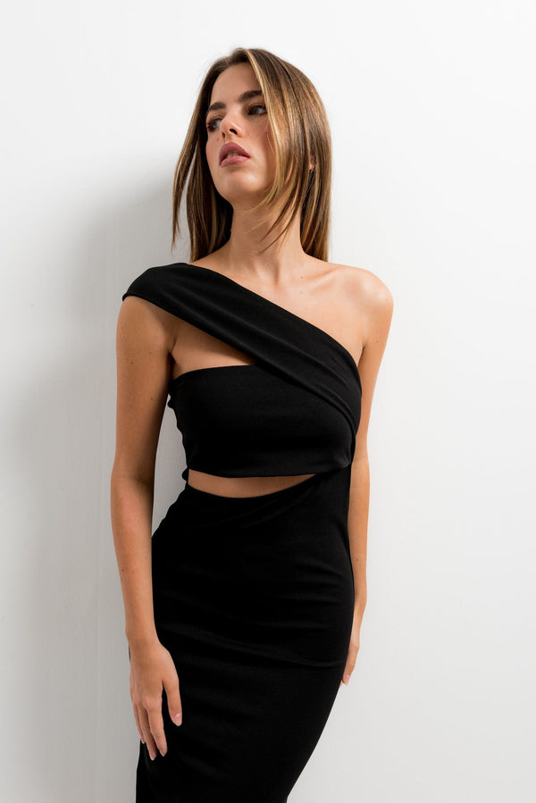 VESTIDO MIDI ASIMÉTRICO