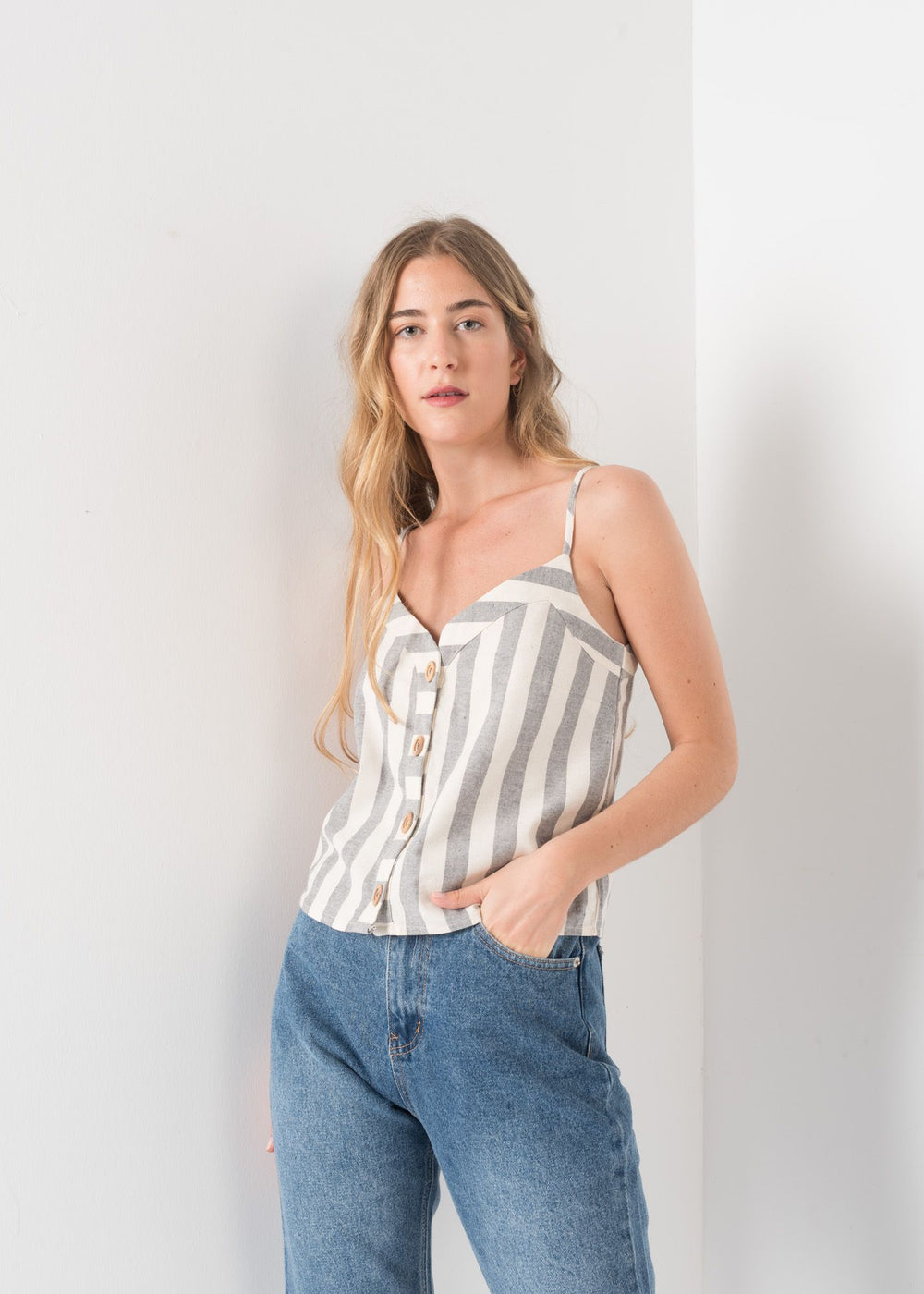 TOP TIRANTES  RAYAS LINO