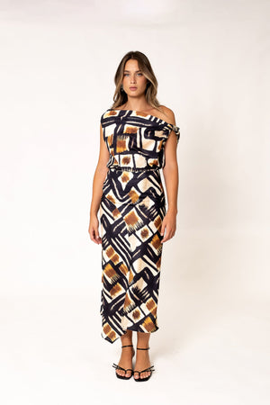 FALDA MIDI ESTAMPADA