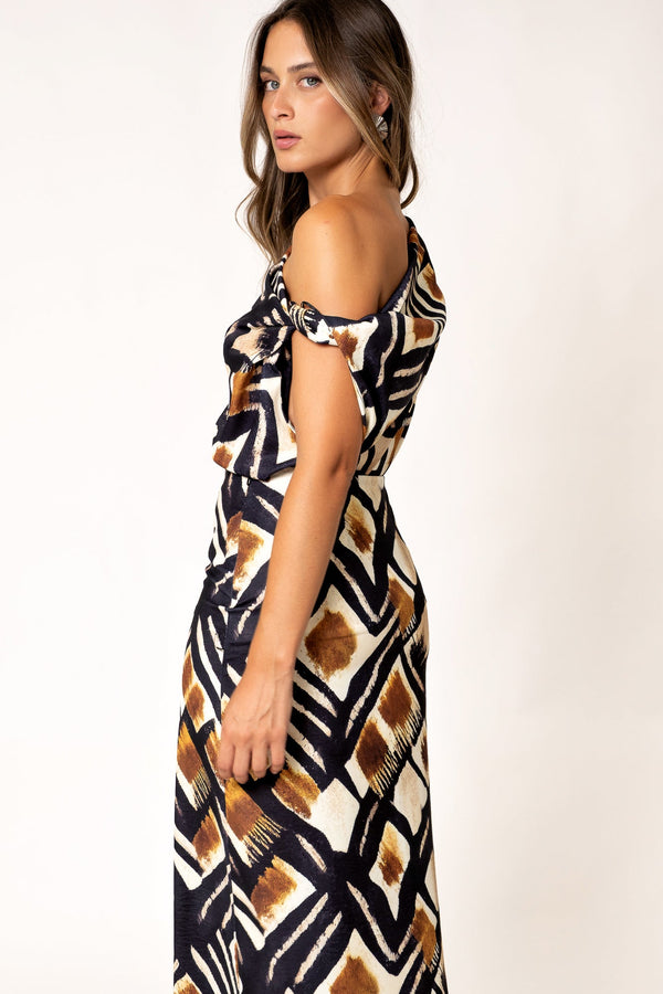 FALDA MIDI ESTAMPADA