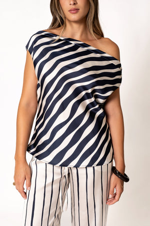 TOP ASIMÉTRICO RAYAS