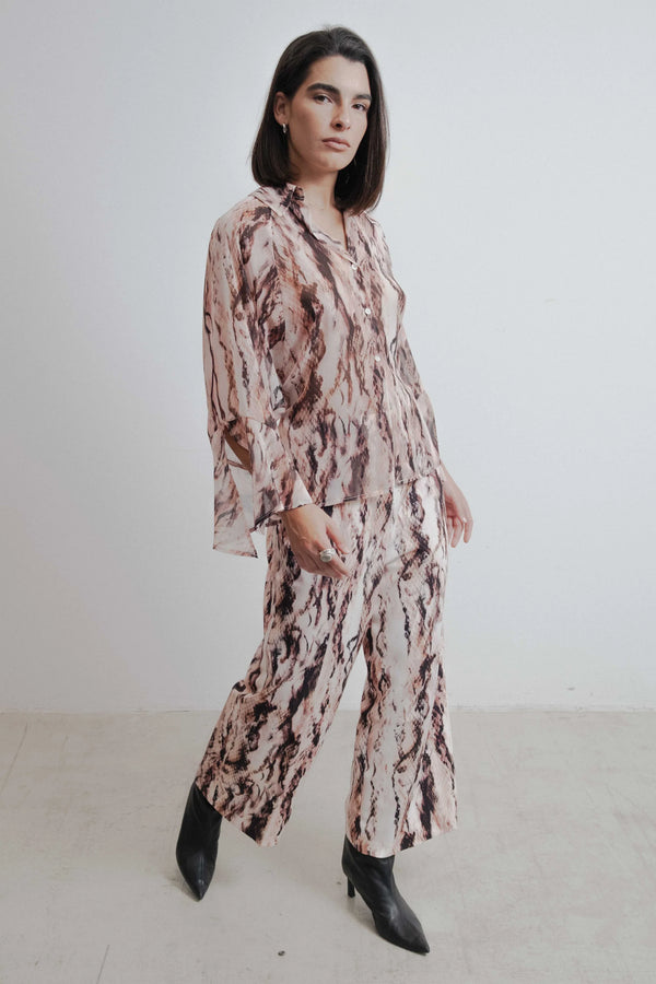 CHEMISE SEMI-TRANSPARENTE IMPRIMÉE