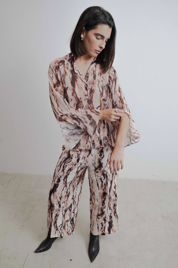 CHEMISE SEMI-TRANSPARENTE IMPRIMÉE