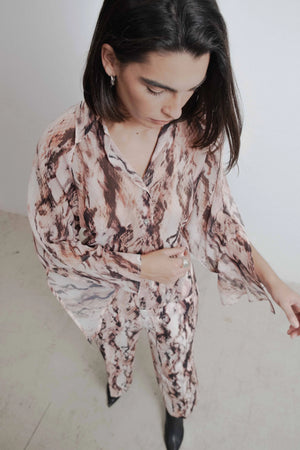 CHEMISE SEMI-TRANSPARENTE IMPRIMÉE