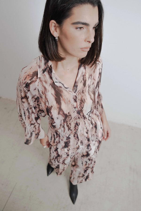 CHEMISE SEMI-TRANSPARENTE IMPRIMÉE