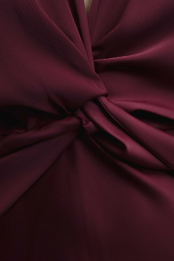 VESTIDO SATINADO NUDO