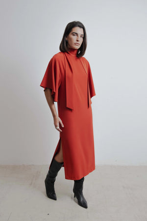 ROBE MIDI À NŒUD