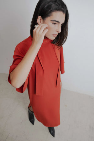 ROBE MIDI À NŒUD