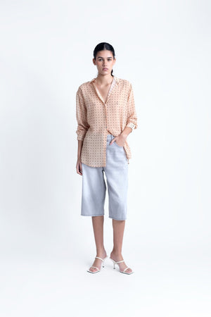 CAMISA ESTAMPADA SEMITRANSPARENTE