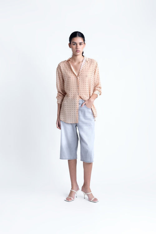 CAMISA ESTAMPADA SEMITRANSPARENTE