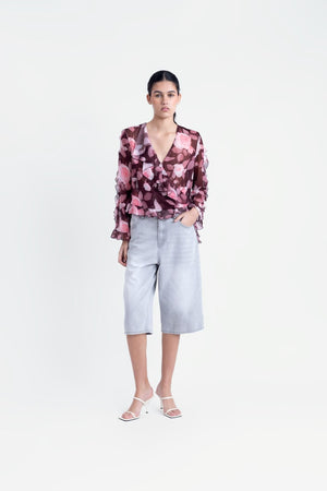 BLUSA VOLANTES ESTAMPADA