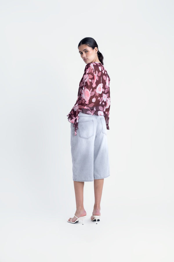 BLUSA VOLANTES ESTAMPADA