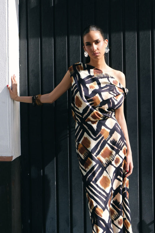 FALDA MIDI ESTAMPADA