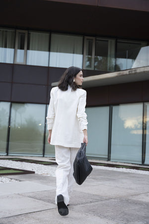 BLAZER DETALLE FRUNCE CON LINO