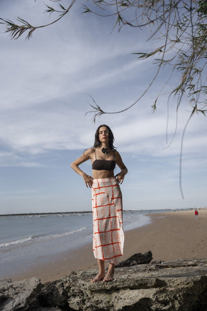 FALDA MIDI ESTAMPADA