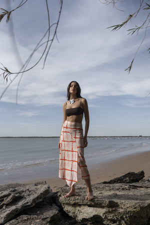 FALDA MIDI ESTAMPADA