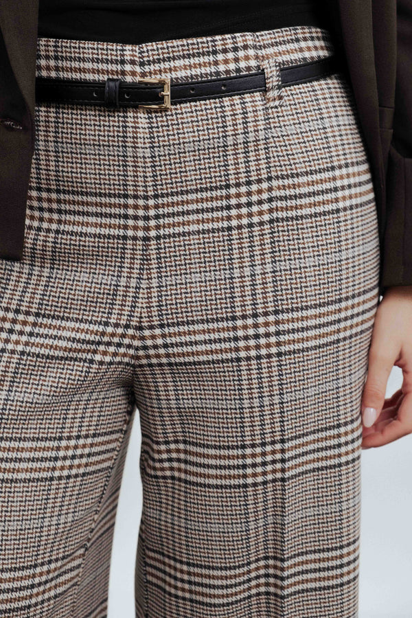 PANTALÓN CULOTTE CUADROS CINTURÓN