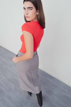 FALDA MIDI PATA DE GALLO