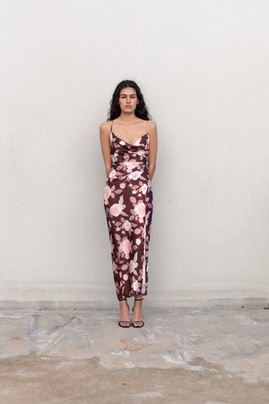 VESTIDO SATINADO ESTAMPADO