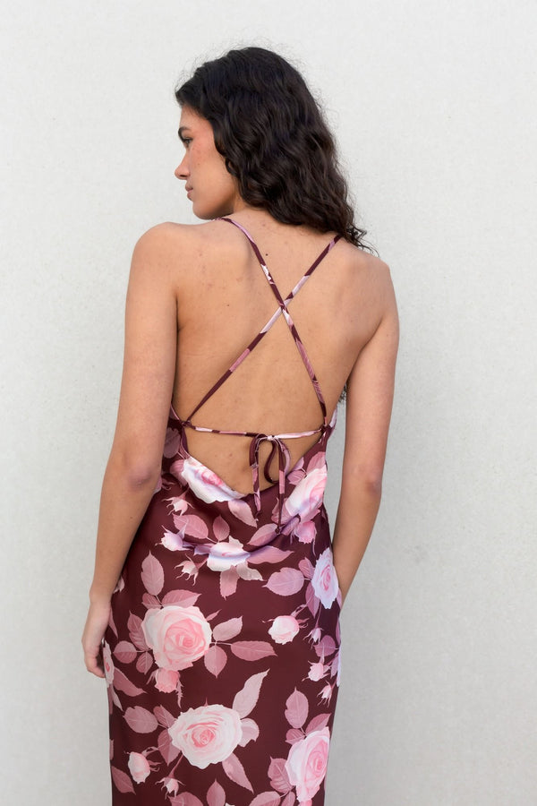 VESTIDO SATINADO ESTAMPADO