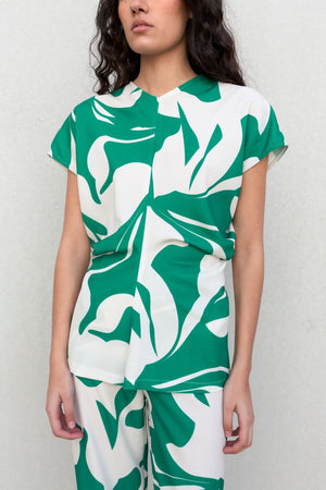 BLUSA FRUNCE ESTAMPADA