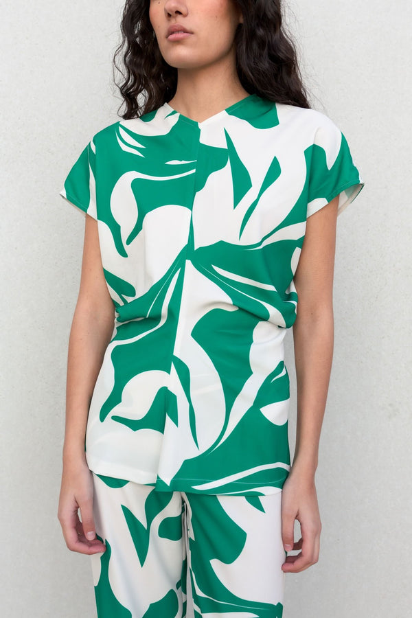 BLUSA FRUNCE ESTAMPADA