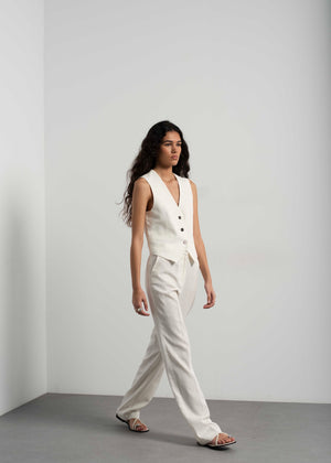 PANTALÓN RECTO CON LINO