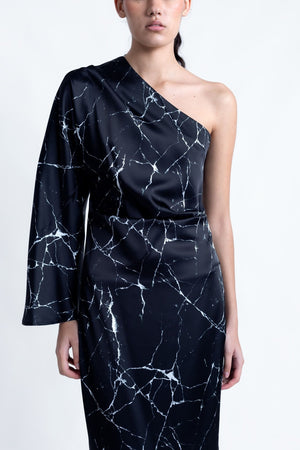 VESTIDO MIDI ASIMETRICO