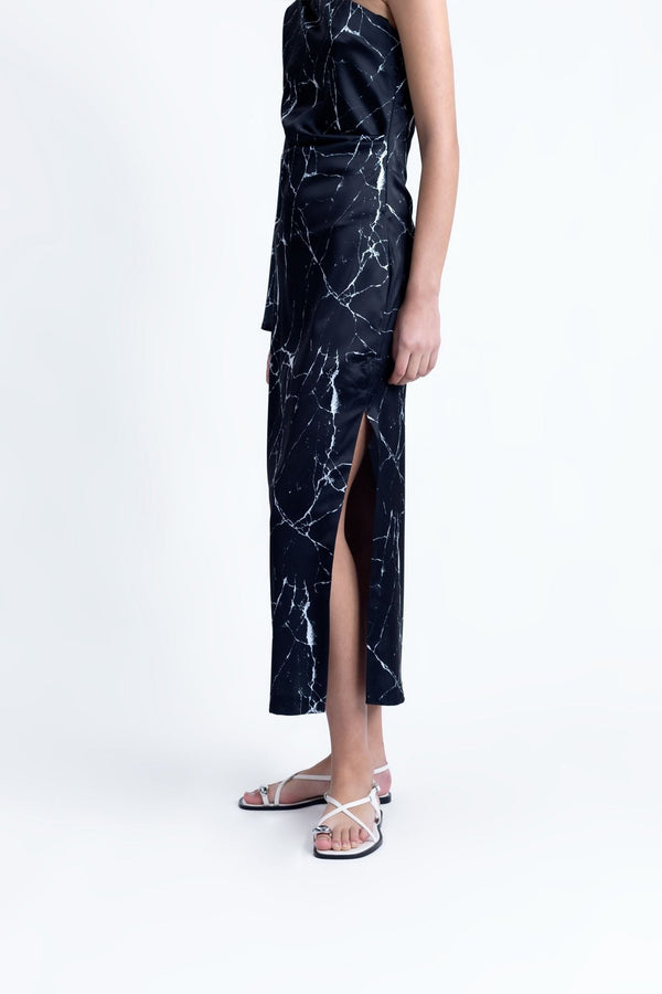 VESTIDO MIDI ASIMETRICO